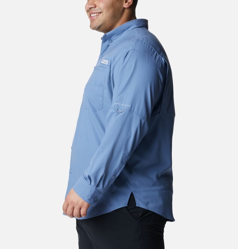 Men's Columbia PFG Tamiami II Long Sleeve Shirts Light Blue | Plus Size CA-U0543